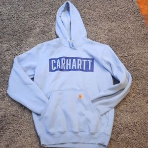 Men's Baby Blue Carhartt Hoodie - Small